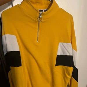 Victoria’s Secret PINK. Yellow & black crew pullover